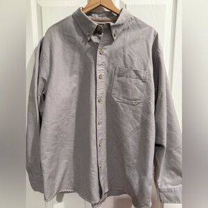 Gray Casual Button Down Shirt with Textured Fabric LNWOT!